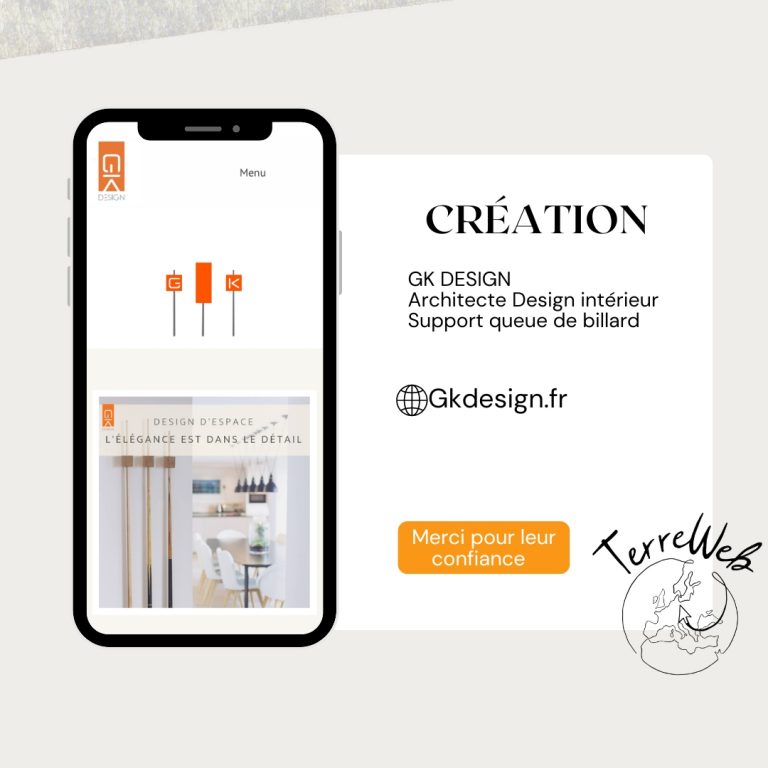 Création site internet Gk Design par Agence Web Terreweb