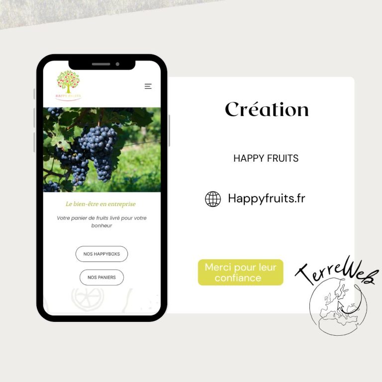 Création site web Happyfruits par terre web