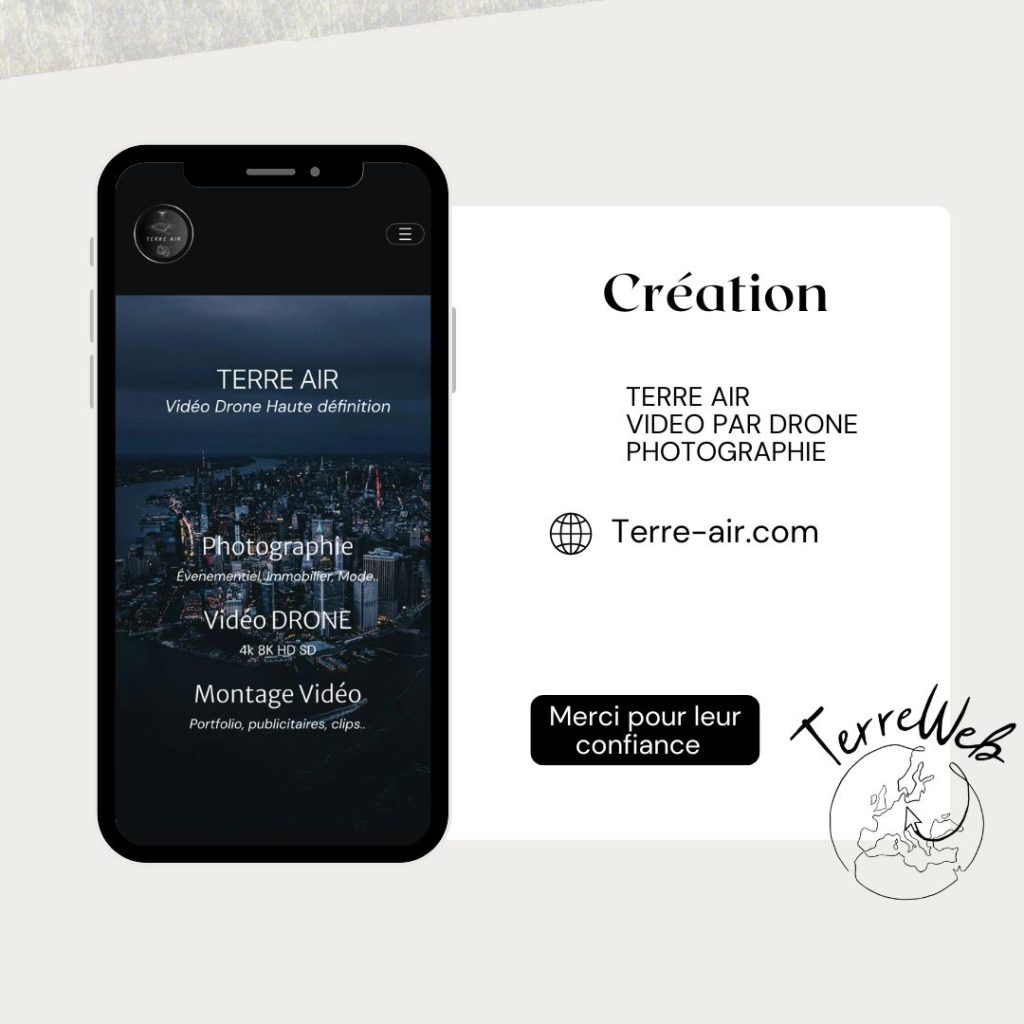 Création site web Terre air Drone par terre web