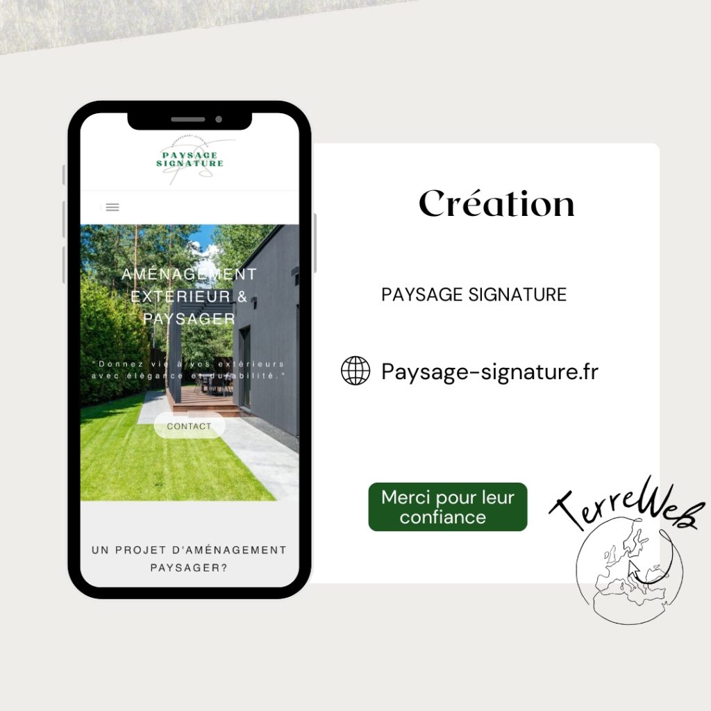 Création site web Paysage Signature par terre web