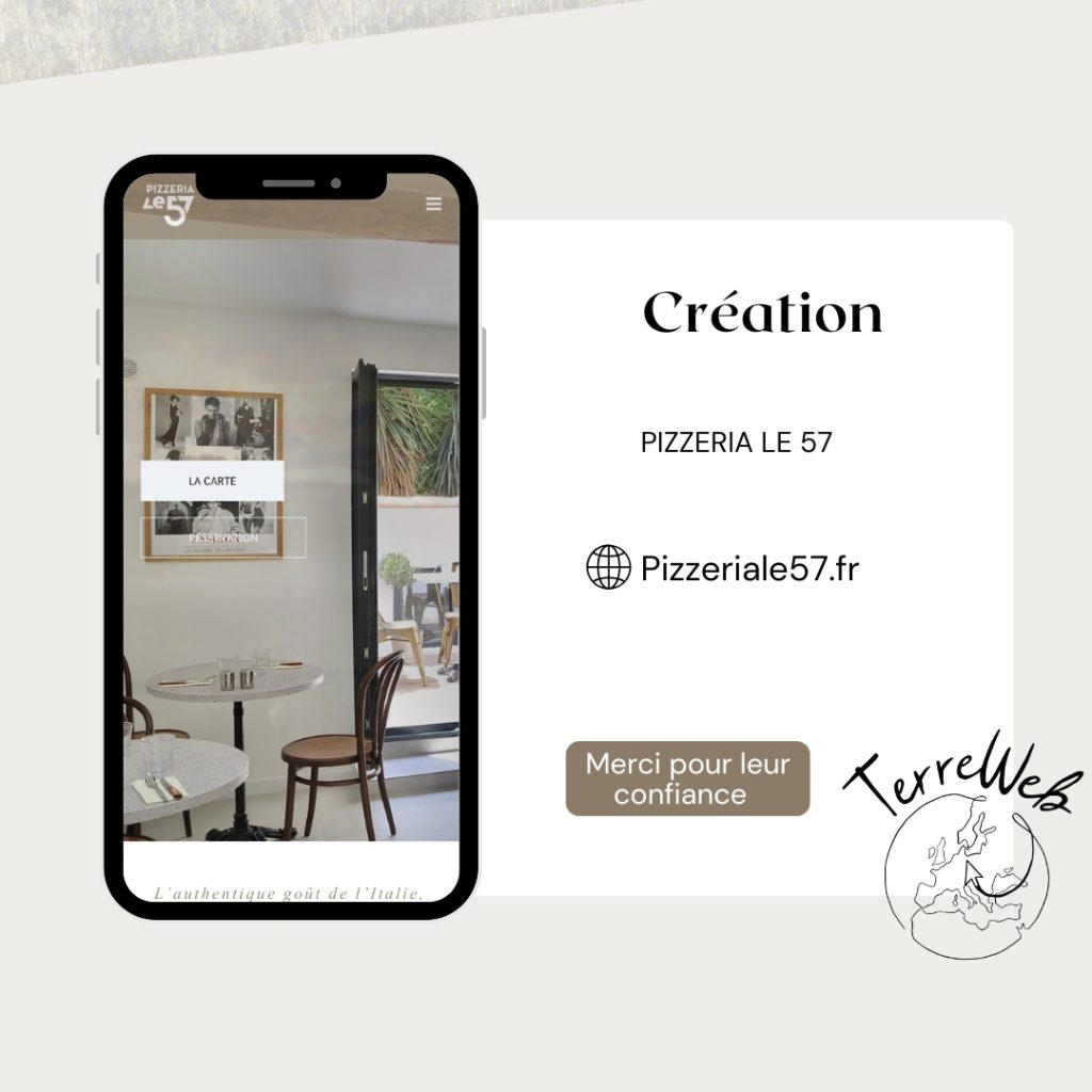 Création site web Pizzeria le 57 par Agence web avignon terre web