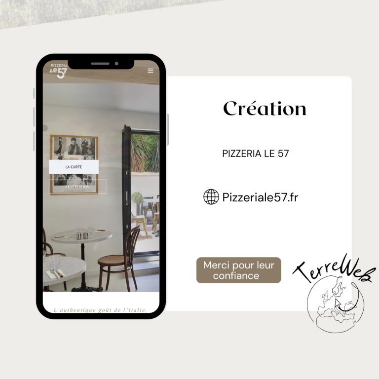 Création site web Pizzeria le 57 par Agence web avignon terre web