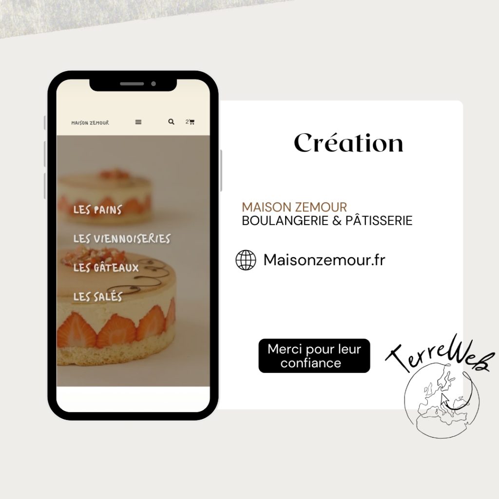 Création site web boulangerie Maison Zemour par Agence web avignon terre web